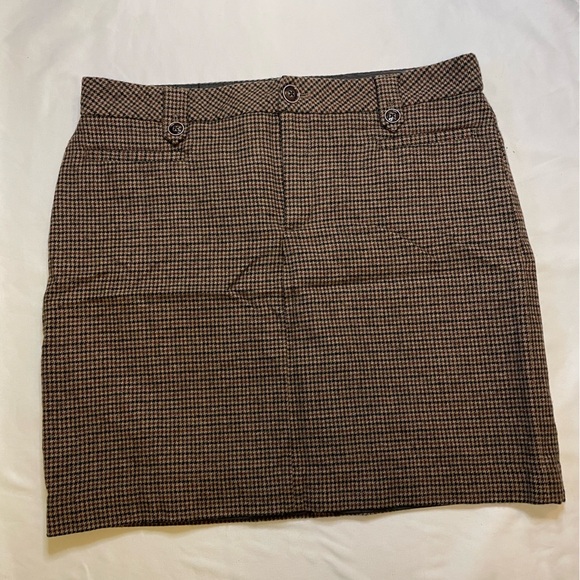 Eddie Bauer Dresses & Skirts - Eddie Bauer size 12 brown wool blend houndstooth pencil skirt